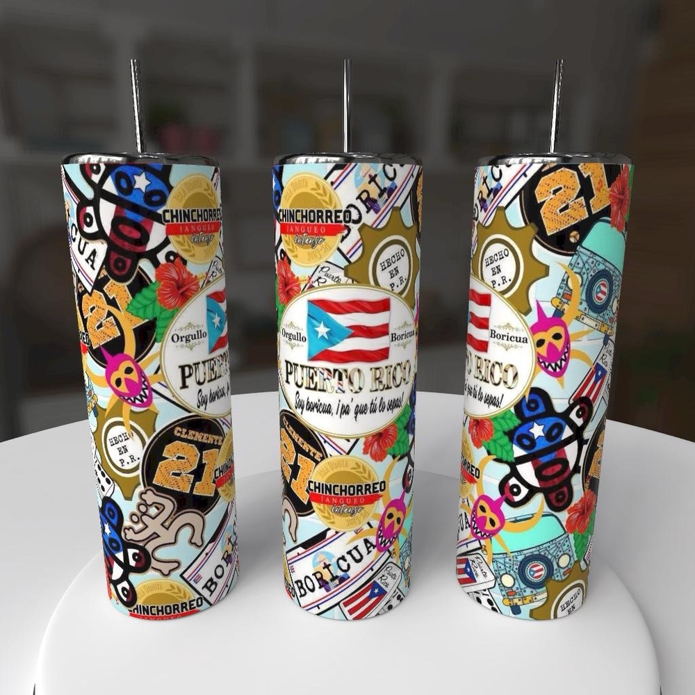 Puerto Rico Themed Party Tumbler